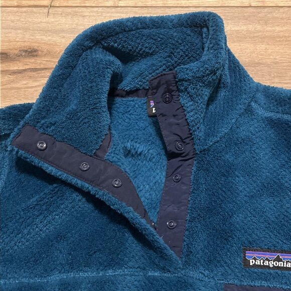 Women's Patagonia Snap T Fleece Jacket SZ Medium Sweater Pullover Blue - Picture 9 of 13